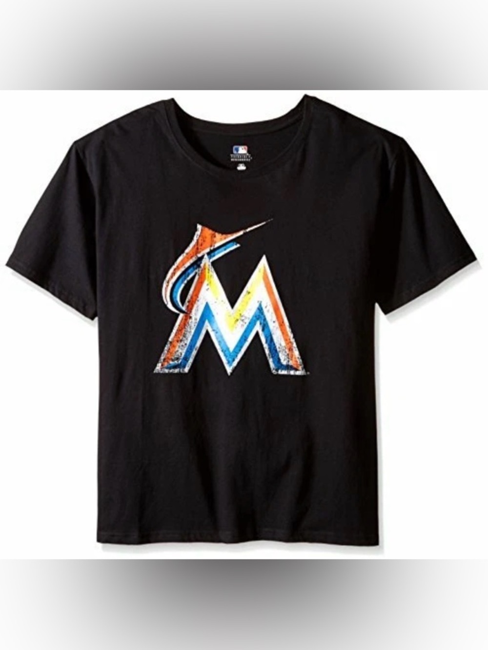 NWT [MLB] Miami Marlins MLB Short-Sleeve Top T-Shirt Black Women's Plus Size 1X